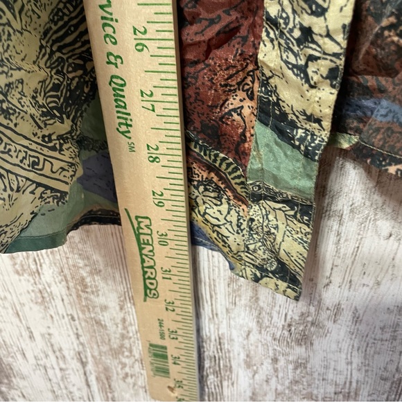 Vintage Metro Express Silk Short Sleeved Button Down print shirt size large - Picture 5 of 6